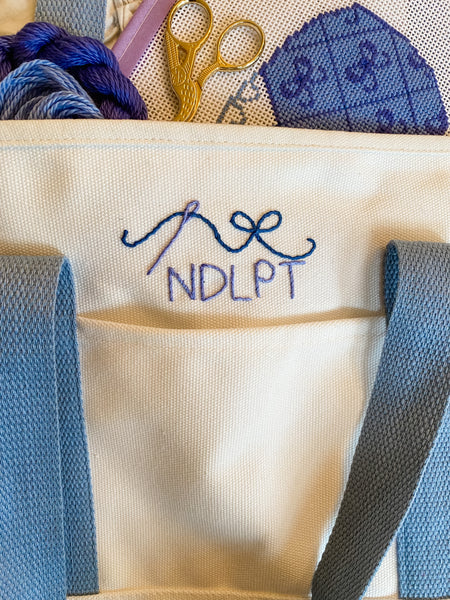 canvas tote  -  needlepoint